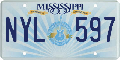 MS license plate NYL597
