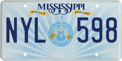 MS license plate NYL598