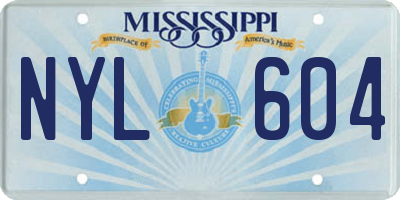 MS license plate NYL604
