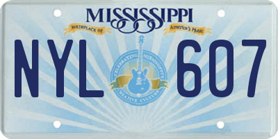 MS license plate NYL607