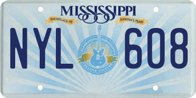 MS license plate NYL608