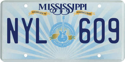 MS license plate NYL609