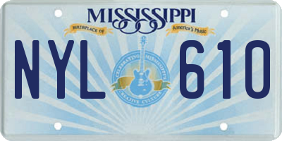 MS license plate NYL610