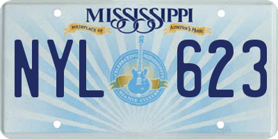MS license plate NYL623
