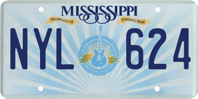 MS license plate NYL624