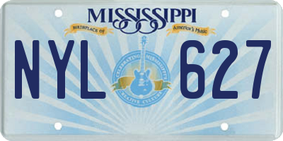 MS license plate NYL627
