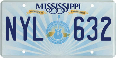 MS license plate NYL632