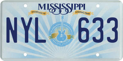 MS license plate NYL633
