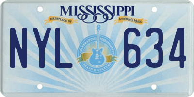 MS license plate NYL634