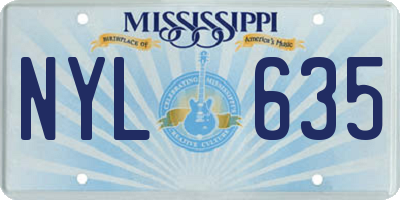 MS license plate NYL635