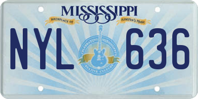 MS license plate NYL636