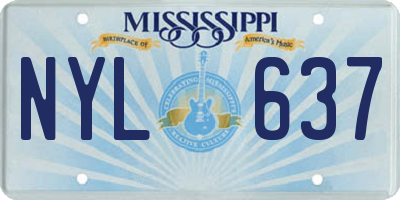 MS license plate NYL637