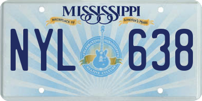 MS license plate NYL638