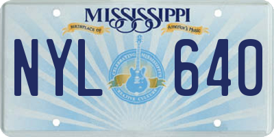 MS license plate NYL640
