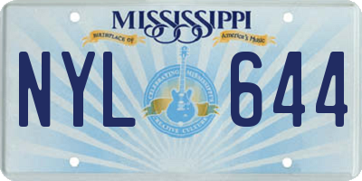MS license plate NYL644