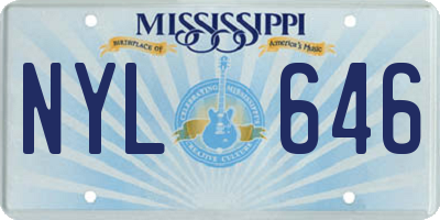 MS license plate NYL646