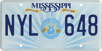 MS license plate NYL648