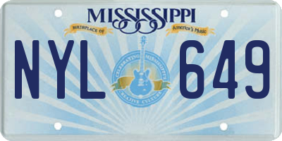 MS license plate NYL649