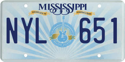 MS license plate NYL651