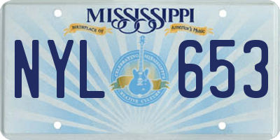 MS license plate NYL653