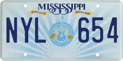 MS license plate NYL654