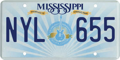 MS license plate NYL655