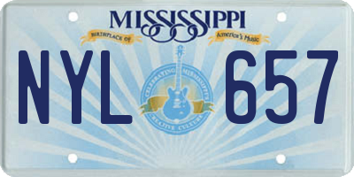 MS license plate NYL657