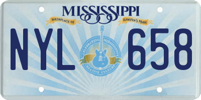 MS license plate NYL658