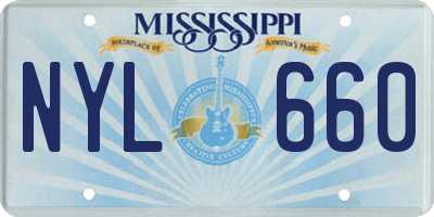 MS license plate NYL660