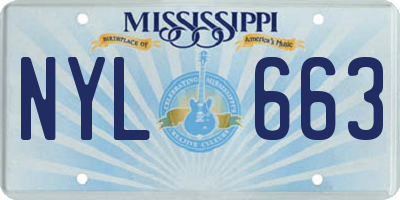 MS license plate NYL663