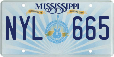 MS license plate NYL665
