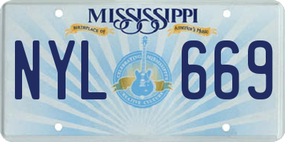 MS license plate NYL669