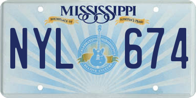 MS license plate NYL674