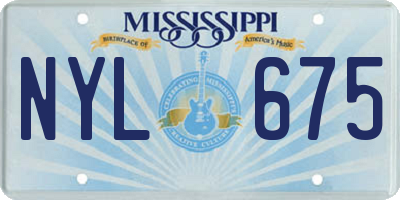MS license plate NYL675