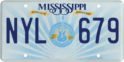 MS license plate NYL679