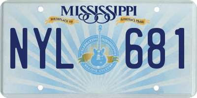 MS license plate NYL681