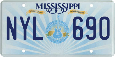 MS license plate NYL690