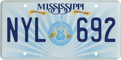 MS license plate NYL692