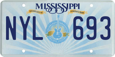 MS license plate NYL693