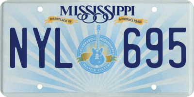 MS license plate NYL695