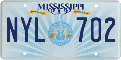 MS license plate NYL702