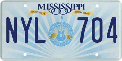 MS license plate NYL704