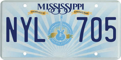 MS license plate NYL705