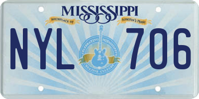 MS license plate NYL706