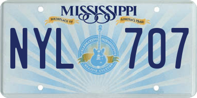MS license plate NYL707