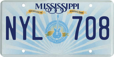 MS license plate NYL708