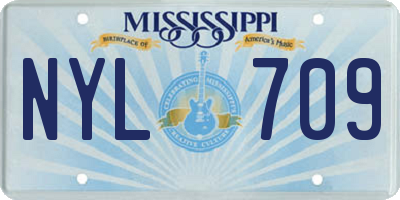MS license plate NYL709