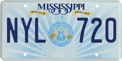 MS license plate NYL720