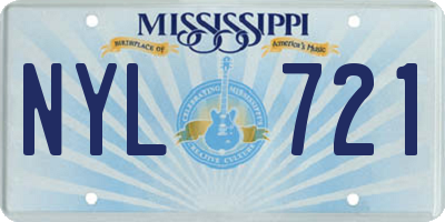 MS license plate NYL721