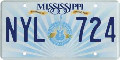 MS license plate NYL724